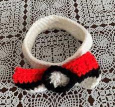 Handmade Crocheted Pokemon Pokebow Medium Dog Bow Tie Collar Stylish Bra... - £9.86 GBP