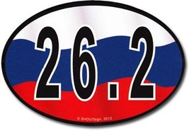 Russia Wavy Oval Marathon Sticker - $2.70