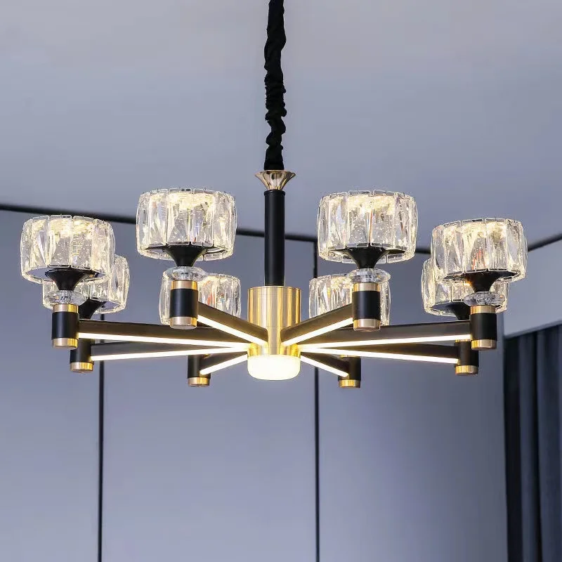 Iving room led crystal chandelier modern minimalist luxury dining room bedroom gold and thumb200
