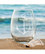 Fancy Anchor Etched Glasses - Wine, Champagne, Pint Glasses, Shot Glass - €21,52 EUR+