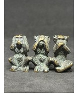 Vintage Bronze 3cm Three Wise Monkeys Figurine Japan  1970” - $88.90 CAD