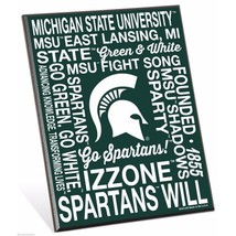 Michigan State Spartans Phrases Premium 8&quot; x 10&quot; Solid Wood Easel Sign - £7.93 GBP