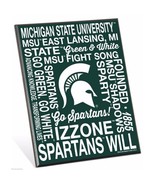 Michigan State Spartans Phrases Premium 8&quot; x 10&quot; Solid Wood Easel Sign - £7.89 GBP