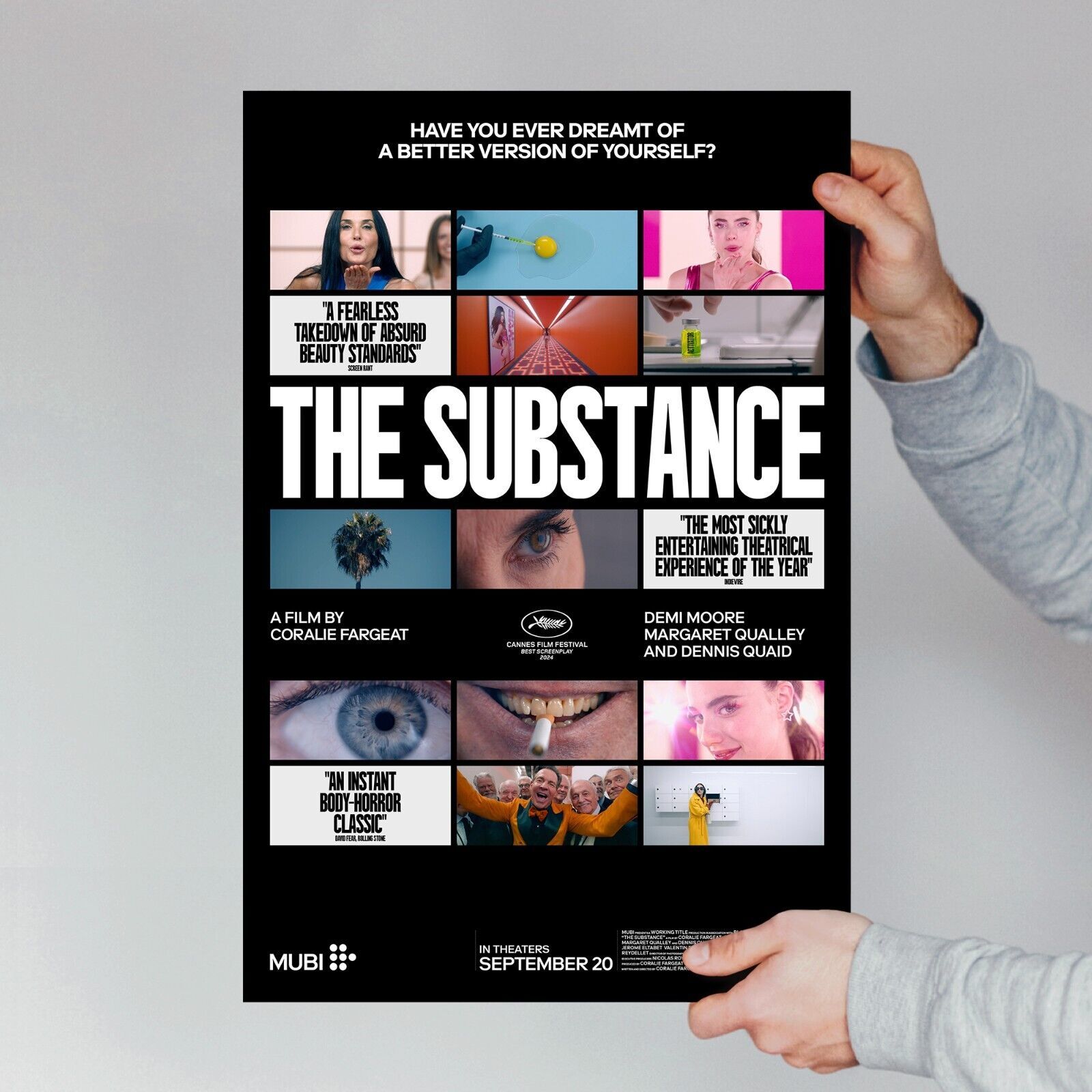 THE SUBSTANCE movie poster Demi Moore 2024 Body Horror Film Wall Art Room Decor