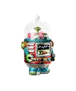 ROBOT GLASS ORNAMENT 4.75&quot; Cute Dome Top Retro Outer Space Sci Fi Christ... - €14,52 EUR