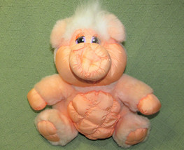 Dan Dee Nylon Pig Puffalump Vintage Stuffed Animal 12&quot; Plush Peach Lovey Toy - £7.54 GBP