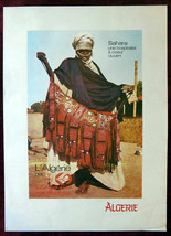 Original Poster Algeria Air Algerie Sahara Costume Woman Embroidery Sand Africa - £44.60 GBP