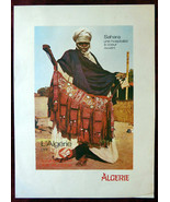 Original Poster Algeria Air Algerie Sahara Costume Woman Embroidery Sand... - £41.63 GBP