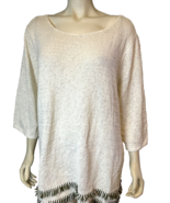 Nic + Zoe White and Green Short Sleeve Round Neck Sweater Size 3X - €16,55 EUR
