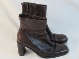 Hush Puppies Lined Brown Leather Ankle Boots Size 6 M US Excellent Condition - £17.06 GBP