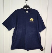 Size XXL Notre Dame Irish Shirt Navy Blue Embroidered Logo Hammes Bookstore - $7.25