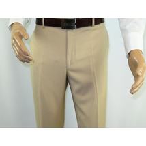 Mens MANTONI Flat Front Pants All Wool Super 140's Classic Fit 40901 Beige image 3