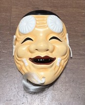 Vintage Japanese  Mask Kabuki Old Man Small Wall Hanger Decor In Origina... - £39.84 GBP
