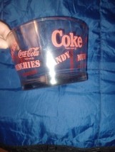Coca-Cola Coke Clear Glass Snack Bowl Pretzels Munchies Candy Goodies Fruit - $14.99