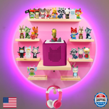 Toniebox 1/2 Display Shelf RGB LED Light, Magnetic Tonies Storage, Wooden - $72.50