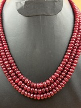 Natural Ruby faceted beads gemstone 3 Line beads Size 8 mm necklace 1115 CRT - $227.96