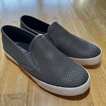 Sperry Top Sider Women&#39;s Perforated Loafers Shoes Size 8.5 Leather Gray - £18.88 GBP