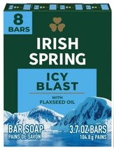 Irish Spring Bar Soap, Icy Blast, Pack of 8 Soap Bars, 3.7 Oz. Each Bar - £13.08 GBP