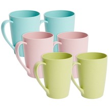 Wheat Straw Mugs, Unbreakable Coffee Mug Set In 3 Colors (12 Oz, 6-Pack) - £23.88 GBP