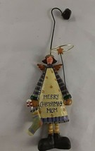 Whimsical merry Christmas Mom Angel ornament Hanger 4&quot;  Silvestri ? - £9.48 GBP