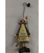 Whimsical merry Christmas Mom Angel ornament Hanger 4&quot;  Silvestri ? - £9.27 GBP