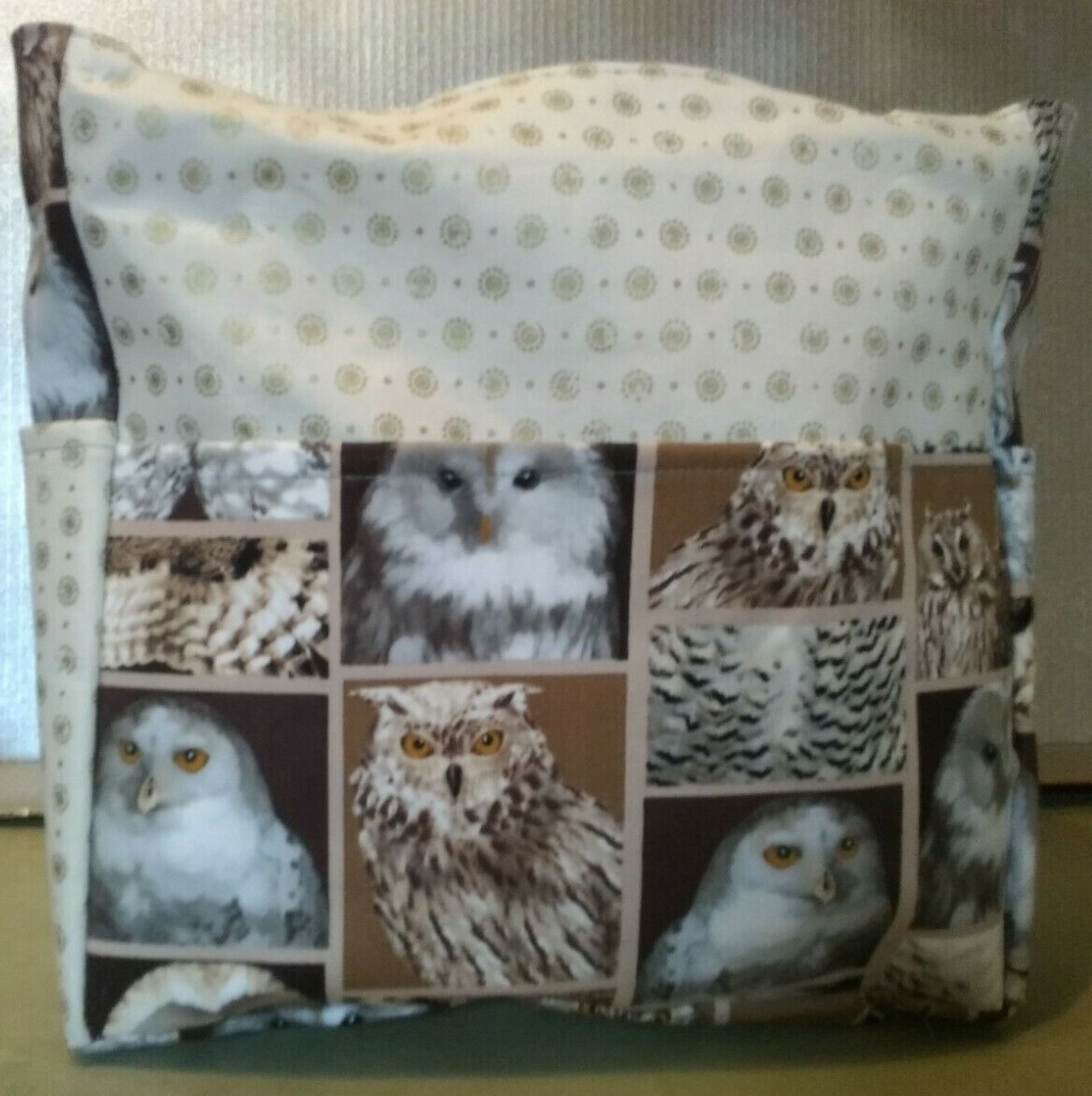 Owls Screech Snow Bird Flight Barn Purse/Project Travel Bag Handmade 12x12 - £27.92 GBP