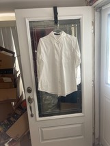 DENIM 24/7 Women&#39;s Sz 14W Button Up Long Sleeve Shirt Collared Pocket Wh... - $10.84