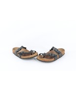 Vintage Birkenstock Womens 6 Distressed Leather Toe Ring Loop Sandals Black - $67.80 CAD