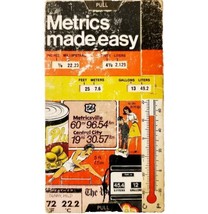 1950s Spencer Metrics Made Easy Measurement Conversion Length Distance T... - $29.99