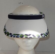 Izod Golf Visor Hat Cap White Blue Green dots - $24.70