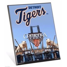 MLB Detroit Tigers Stadium Premium 8&quot; x 10&quot; Solid Wood Easel Sign - £7.82 GBP