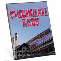 MLB Cincinnati Reds Stadium Premium 8&quot; x 10&quot; Solid Wood Easel Sign - £7.80 GBP