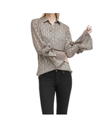 Banana Republic Dillon Gold Sheer Blouse Top Size XS Taupe Office Holida... - $418.18 MXN