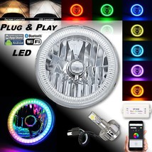 7 Bluetooth RGB SMD Color Chasing Halo Headlight 360° LED Bulb EACH Fits... - £112.08 GBP