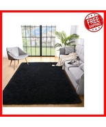 Stylish 8&#39; x 10&#39; Fluffy Area Rug in Black - Perfect for Home &amp; Dorm Decor - $1,828.68 MXN