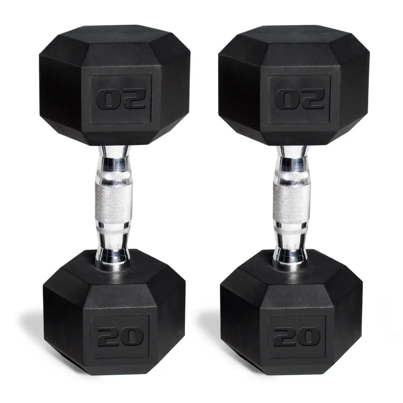 Barbell, 20lb Coated Hex Dumbbell, Pair (Ships in 2 Boxes)  weights  dumbbell se - £111.01 GBP