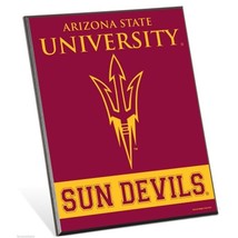 Arizona State Sun Devils Logo Premium 8&quot; x 10&quot; Solid Wood Easel Sign - £7.95 GBP