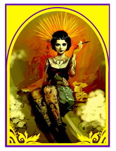 Tattooed Lady Vintage 13 x 10 inch Vintage Giclee CANVAS Print  (style 1) - £15.88 GBP