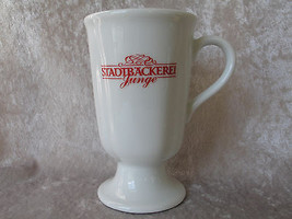 RARE GERMANY STADTBACKEREI JUNGE FOOTED WHITE COFFEE MUG BY BW BAUSCHER ... - $14.79