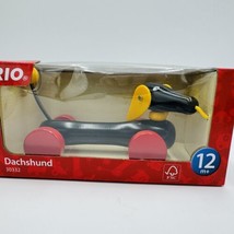 Brio Sweden 30332 Pull Along Dachshund Wiener Dog 7" Wooden Toddler Pull Toy New - $51.43