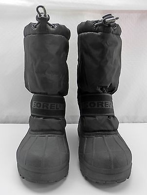 Sorel Black Snow Chariot Winter Boots - Drawstring Top-Removable Liners - Size 6 - $22.76