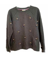 Boden Charcoal Marl Toucan Embroidered Fleece Lined Sweatshirt Small NWOT - £36.76 GBP