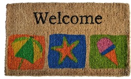 18" X 30" Brown Coir Star Welcome Outdoor Summer Door Mat - $1,807.70 MXN