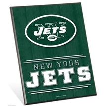 NFL New York NY Jets Logo Premium 8&quot; x 10&quot; Solid Wood Easel Sign - £7.80 GBP