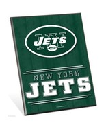 NFL New York NY Jets Logo Premium 8&quot; x 10&quot; Solid Wood Easel Sign - £7.93 GBP