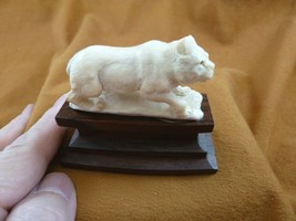 (LYNX-7) medium white Lynx cat Bobcat shed ANTLER figurine Bali detailed... - £55.13 GBP