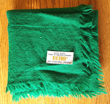 Vintage ECHO Scarf-100% Wool-Made in Western Germany-23x23&quot;-Green - £26.55 GBP
