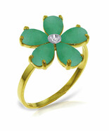 Brand New 2.22 CT 14K Solid Gold Emerald Natural Diamond Ring - $363.85