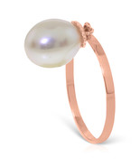 Brand New 4 Carat 14K Solid Rose Gold Ring Dangling Natural pearl - $191.95 CAD
