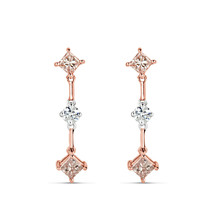 Real Fine 0.85ct Fancy Pink Diamonds Earrings 18K All Natural 2 Grams Rose Gold - £1,794.01 GBP